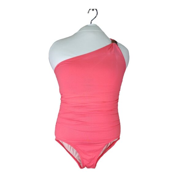 Coco Reef One-Shoulder Swimsuit Swim Women's 14/38D Slimming Lined Rutched - Picture 14 of 15